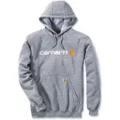 Carhartt Signature Logo Hoodie Mens Heather Grey M