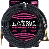 Ernie Ball 6058 25ft Straight-Angle Braided Instrument Cable Black
