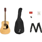 Fender FA-115 Akustisk Dreadnought Pakke Naturlig Gripebrett i Valnøtt