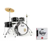 Pearl Roadshow 5pc Compact Drum Kit w/Sabian Cymbals Jet Black