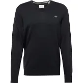 Gant for man. 8030562 Classic black cotton V-neck jumper (3XL), Casual