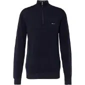 Gant for man. 8040523 Cotton pique pullover with half zip navy (3XL), Casual, Long sleeve