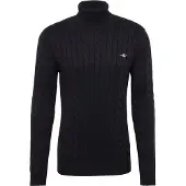 Gant for man. 8050607 Black eights knitted jumper (XXL), Casual, Cotton