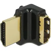 DeLOCK - HDMI-adapter - HDMI hunn til HDMI hann - svart - 90°-kontakt, 4K-støtte