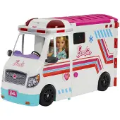 Barbie Emergency Vehicle Transforming Ambulance and Care Clinic with 20+ Pieces