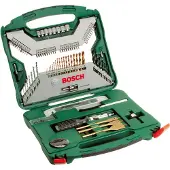 Bosch X-Line Titanium - Sett for skrutrekker, borspiss og sokler - for metall, murverk, tre - 100 deler - hex, phillips, pozidriv, slot, torx - 5 mm, 6 mm, 7 mm, 8 mm, 9 mm, 10 mm, 11 mm, 13 mm - len