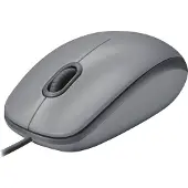 Logitech M110 Silent - Mus - høyre- og venstrehåndet - optisk - 3 knapper - kablet - USB-A - mellomgrå
