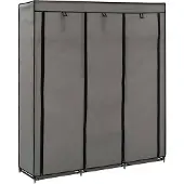 vidaXL Garderobe med skap og stenger grå 150x45x175 cm stoff