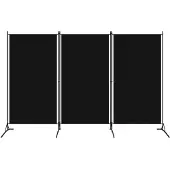 vidaXL Romdeler 3 paneler svart 260x180 cm