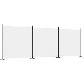 vidaXL Romdeler 3 paneler hvit 525x180 cm stoff