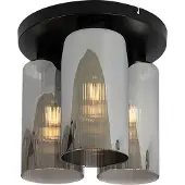 QAZQA Art Deco taklampe svart med røykglass 3-lys - Laura