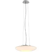 LINDBY LED-hengelampe Gunda, hvit, glass, Ø 47 cm, dimbar