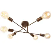 QAZQA Industriell taklampe mørk bronse 6-lys - Sydney