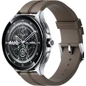 Xiaomi Watch 2 Pro - 46 mm - sølv rustfritt stål - smartklokke med stropp - lær - brun - håndleddstørrelse: 135-205 mm - display 1.43" - 32 GB - Bl...
