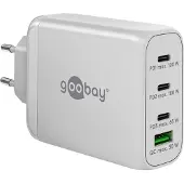 Goobay 100W GaN-hurtiglader med flere porter - 3x USB-C, USB-A - hvit