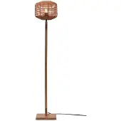 Good&Mojo Tanami gulvlampe, skjerm 25 x 20 cm, naturfarget