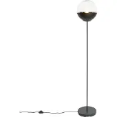 QAZQA Retro gulvlampe sort med klart glass - Eclipse