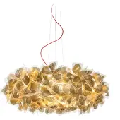 Slamp hengelampe Clizia MAMA NON MAMA, Ø78 cm, gull/rød