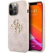 GUESS 4G 4G-etui med stor metalllogo for iPhone 13 Pro / 13 6,1" - Rosa