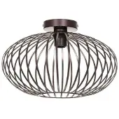 LINDBY Nahele taklampe, brun, metall, Ø 40 cm, E27