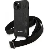 Karl Lagerfeld Monogram Plaque Logo Strap-etui for iPhone 14 / 15 / 13 6,1" - Svart