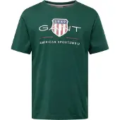 Gant for man. 2003199 Archive Shield T-shirt green (L), Casual, Cotton, Short sleeve, Sustainable