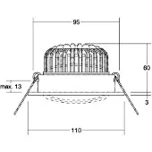 Brumberg Kerby-R LED-downlight, 3 000 K, svart