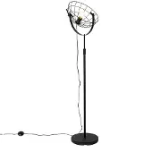 QAZQA Industriell gulvlampe svart 35 cm justerbar - Hanze