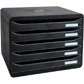 Exacompta Skuffekabinet Big Box med 5 skuffer, sort