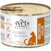 4vets naturlig vektreduksjon for katter - 6 x 185 g