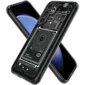Spigen Ultra Hybrid-etui for Samsung Galaxy S23 FE - Mørk grå (Zero One-mønster)