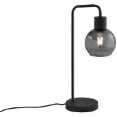 QAZQA Art Deco bordlampe svart med røykglass - Vidro