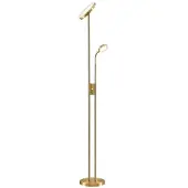 LINDBY LED-gulvlampe Seppa, rund, messing, metall, 180 cm