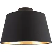 QAZQA Taklampe med bomullslampeskjerm svart med gull 32 cm - Combi Black