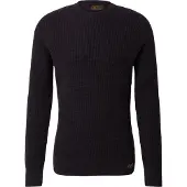 Superdry for man. M6110567A Knitted jumper with round neck and black texture (XXL), Casual, Cotton
