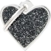 My Family Shine Small Heart Glitter Kjæledyrmerke