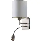 LINDBY vegglampe Camilo, nikkelfarget, LED-leselampe, 28 cm