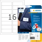 Herma Special Name/textile - Acetatsilke - fjernbart selv-adhesiv - hvit - 33.8 x 88.9 mm 320 etikett(er) (20 ark x 16) merkelapper
