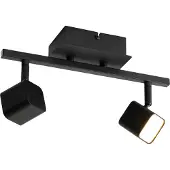 QAZQA Moderne taklampe svart inkl. LED 2-lys - Nola
