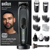 Braun AIO7580 skjeggtrimmer 15-i-1 våt og tørr, blå