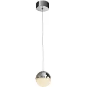 Schuller Valencia LED-pendellampe Sphere, krom, 1 lyskilde, Ø 12 cm