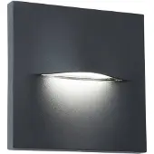 VIOKEF LED utendørs vegglampe Vita, mørkegrå, 14 x 14 cm