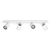 Philips Påbygd spotlys, Overflateegnet, GU10, 4 ampuller, LED, 220-240 V, Hvit