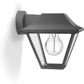 Philips Alpenglow-vegglampe, 60 W, E27, ingen pære, Vegglys, Antrasitt, Metall, IP44, Terrasse, Hage, I