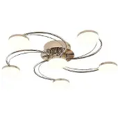 LINDBY LED-taklampe Rouven, spiralformet, 6 lyskilder, grå