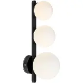 Markslöjd Vegglampe til bad Puro svart 3 lyskilder glass
