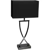 By Rydens Omega bordlampe krom/svart høyde 52cm
