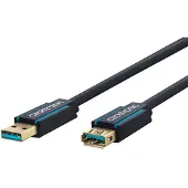 ClickTronic 3m USB 3.0 A/A m/f, 3 m, USB A, USB A, USB 3.2 Gen 1 (3.1 Gen 1), Hankjønn/hunkjønn, Blå