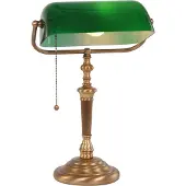 Steinhauer Skrivebordslampe Ancilla glasskjerm bronse/grønn
