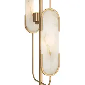 Maytoni Marmo gulvlampe, gullfarge/naturstein